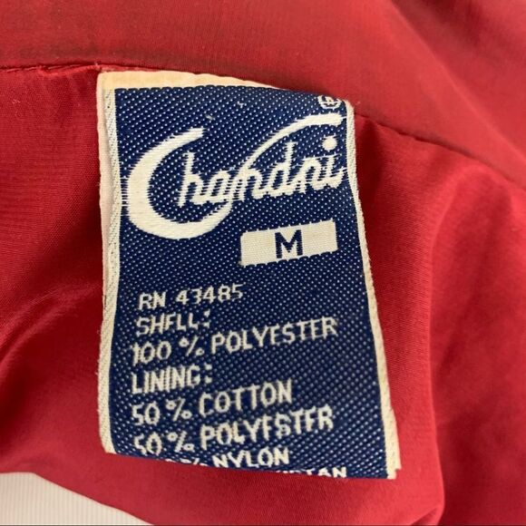 Vintage red and gold floral print windbreaker - Picture 5 of 8